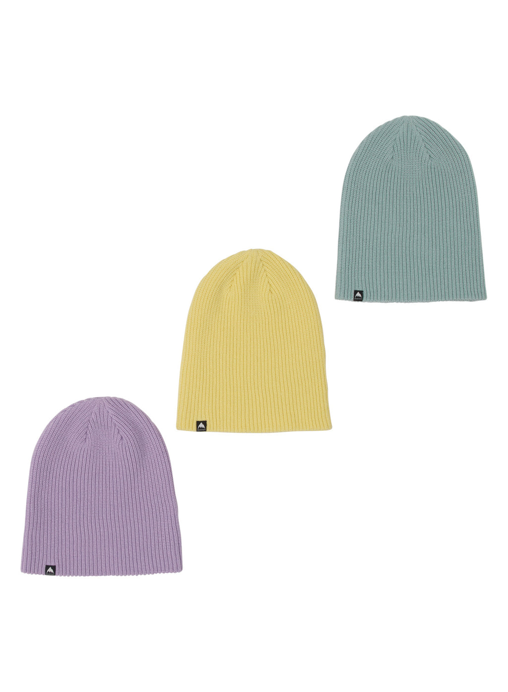 Burton Recycled DND Beanie (3 Pack) - Washed Lavender/Light Teal/Glow Yellow Green - Burton Beanies