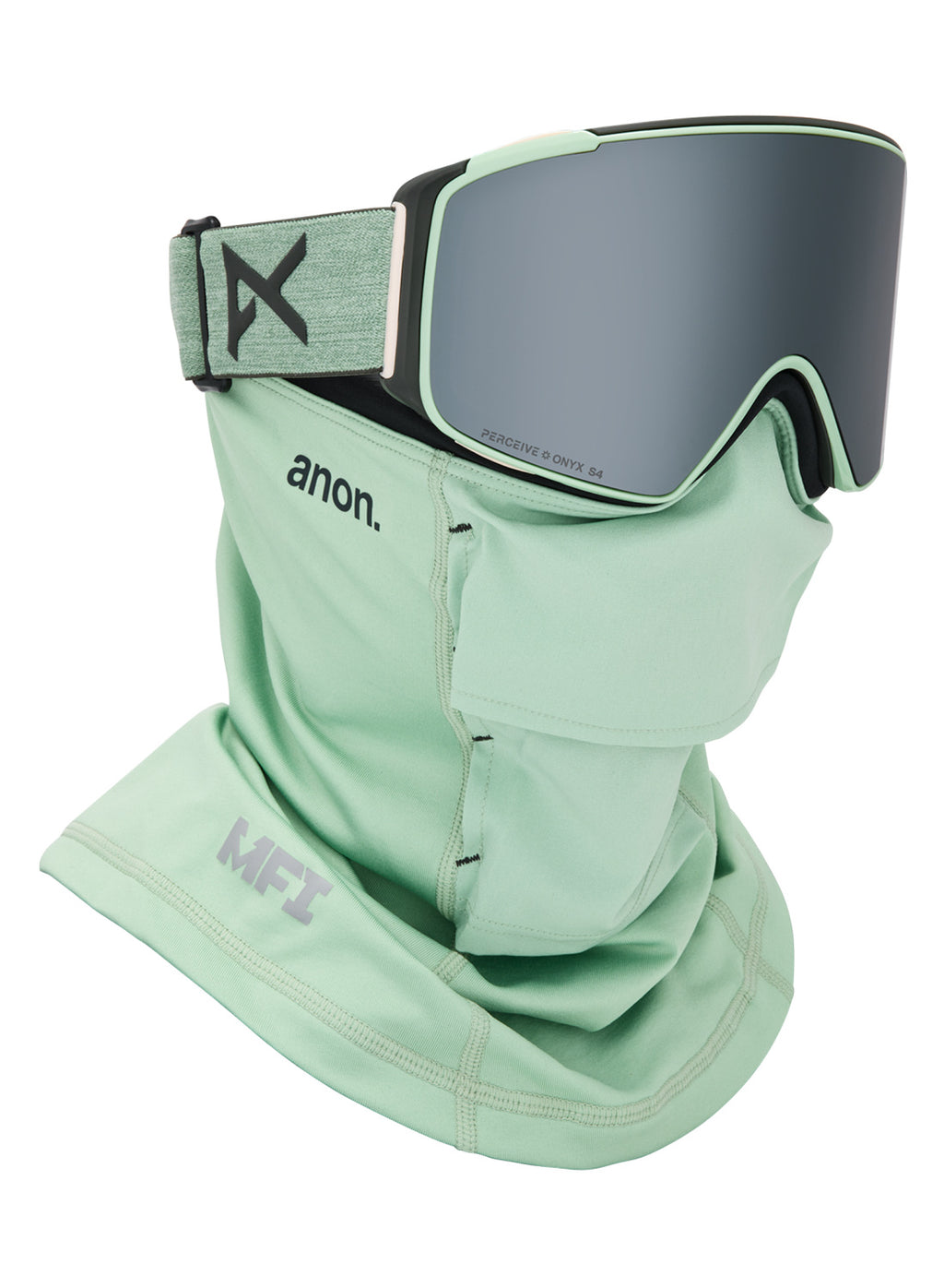 Anon M4S Goggles (Cylindrical) + Bonus Lens + MFI Face Mask - Soft Sage / Perceive Sunny Onyx - Anon Magnatech Goggle - alternate view 5