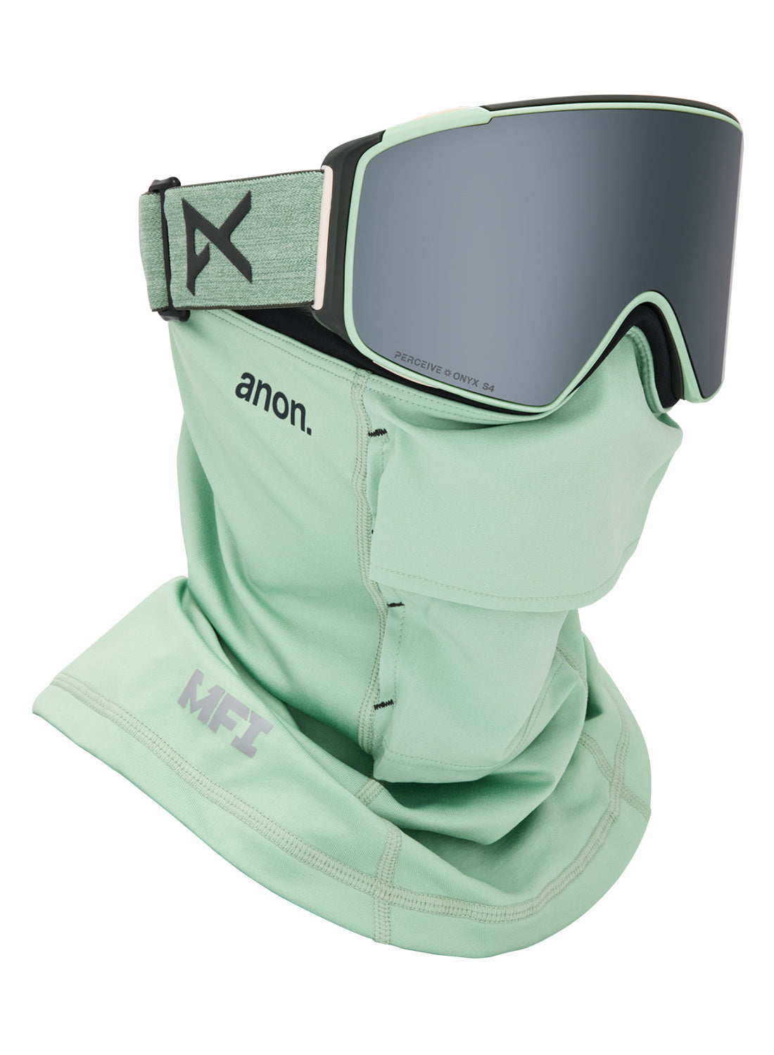 Anon M4S Goggles (Cylindrical) + Bonus Lens + MFI Face Mask - Soft Sage / Perceive Sunny Onyx - Anon Magnatech Goggle - alternate view 5