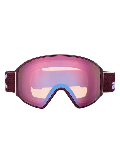 Anon M4S Goggles (Toric) + Bonus Lens + MFI Face Mask - Frame: Deep Cherry, Lens: Perceive Cloudy Pink (53% / S1), Spare Lens: Perceive Variable Blue (21% / S2) - Magnatech Goggle