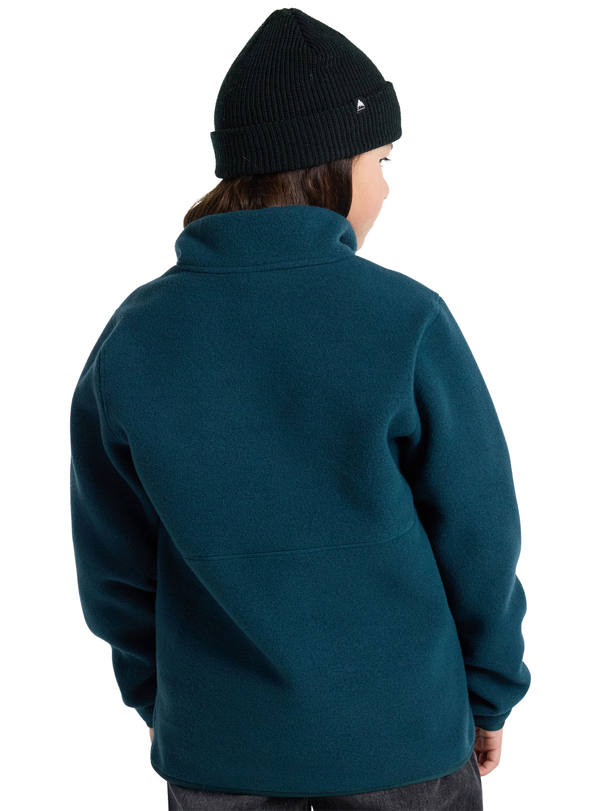 Kids' Burton Cinder Fleece Anorak - Deep Emerald - Quarter Pullover Apparel