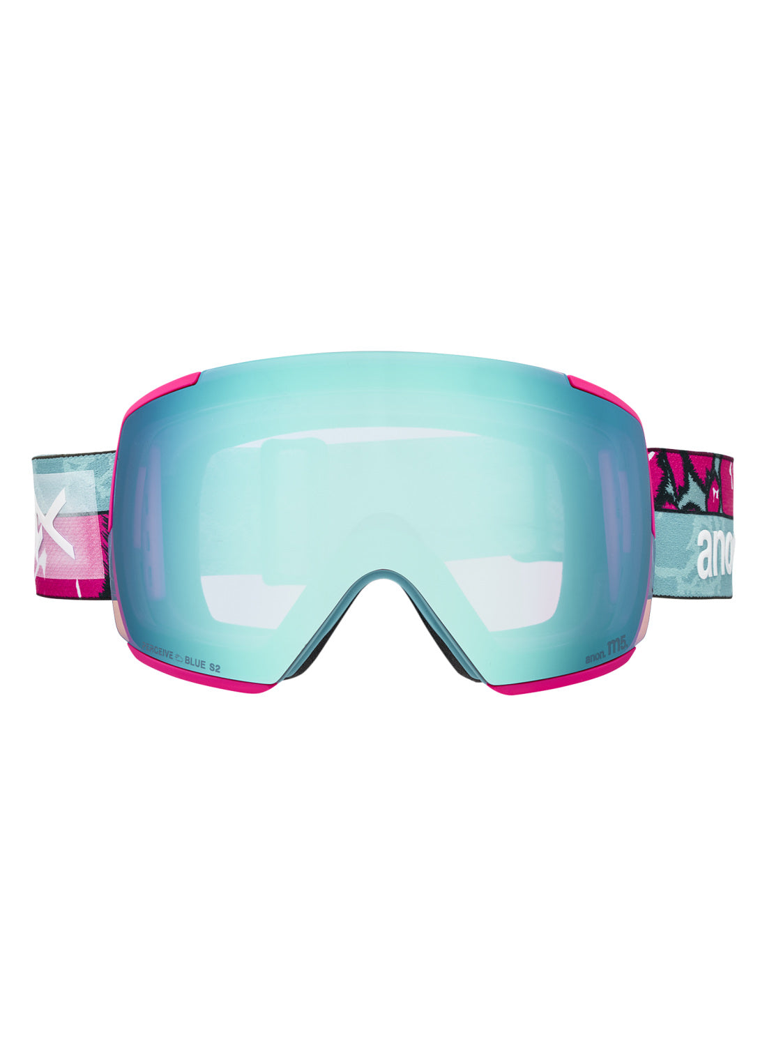 Anon M5 Goggles + Bonus Lens + MFI® Face Mask - Pink Tides Perceive Variable Blue OS