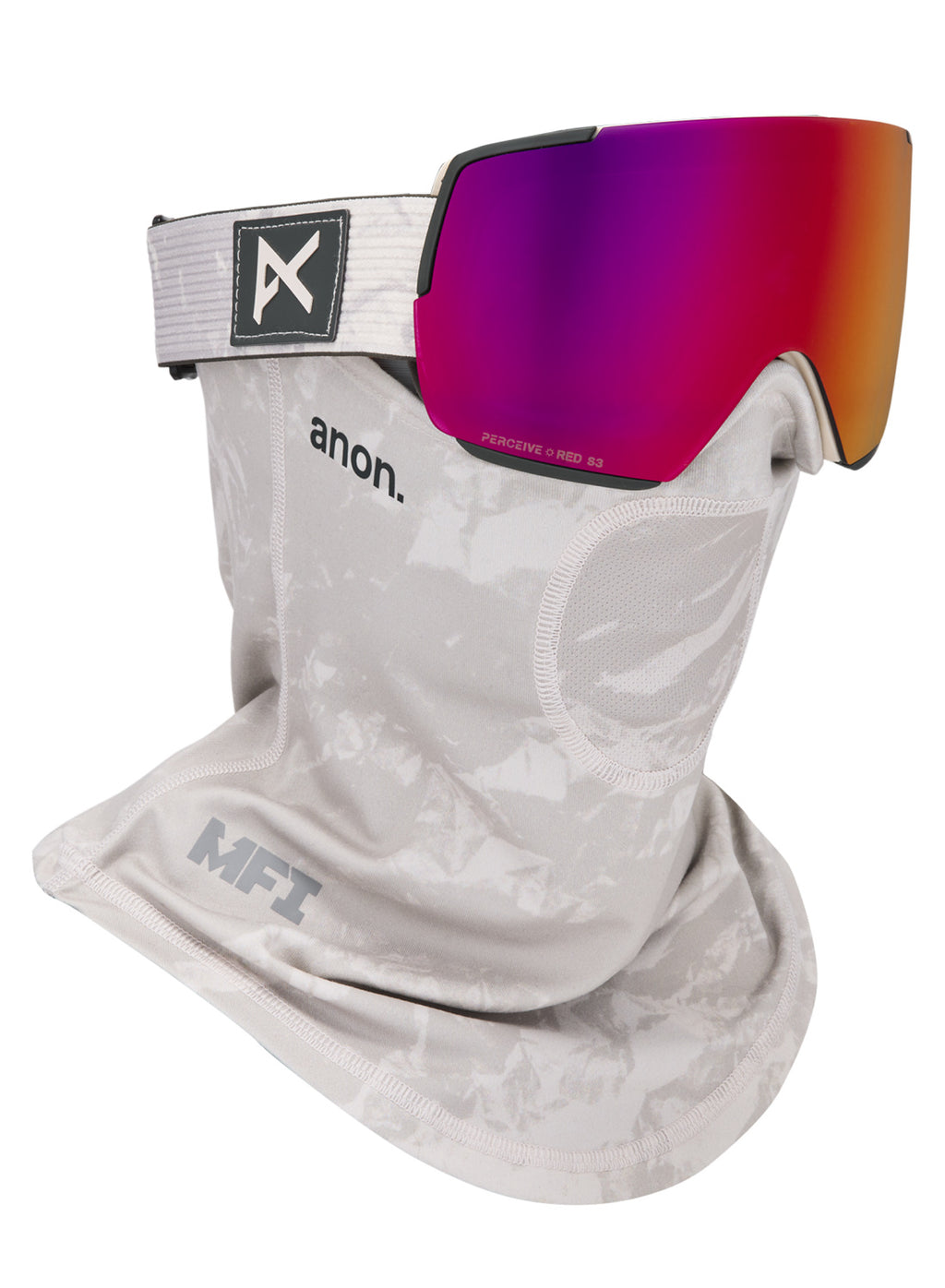 Anon M5S Goggles + Bonus Lens + MFI Face Mask - Sediment / Perceive Sunny Red - Anon Magnatech Goggle - alternate view 5