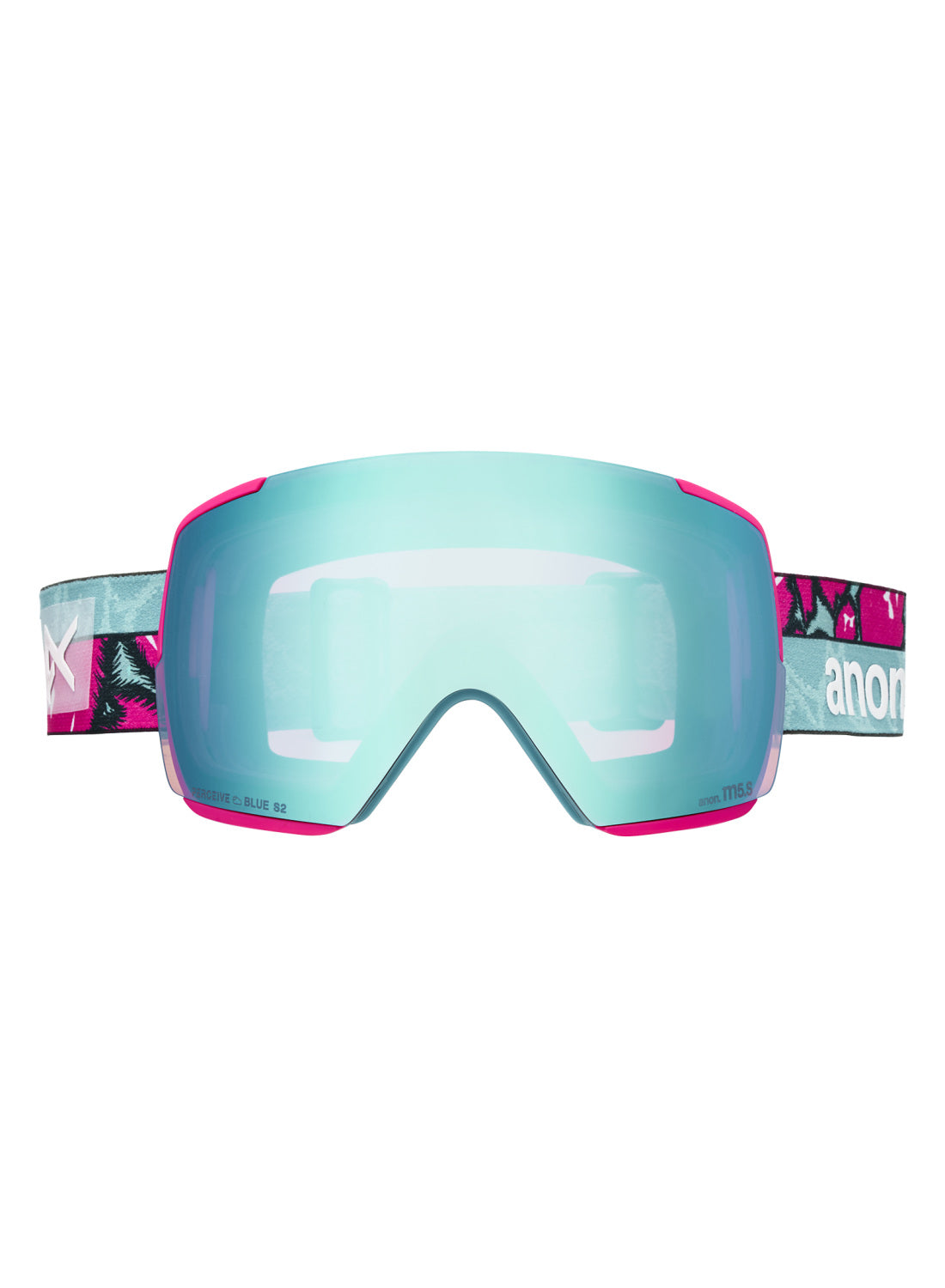 Anon M5S Goggles + Bonus Lens + MFI® Face Mask - Pink Tides Perceive Variable Blue OS