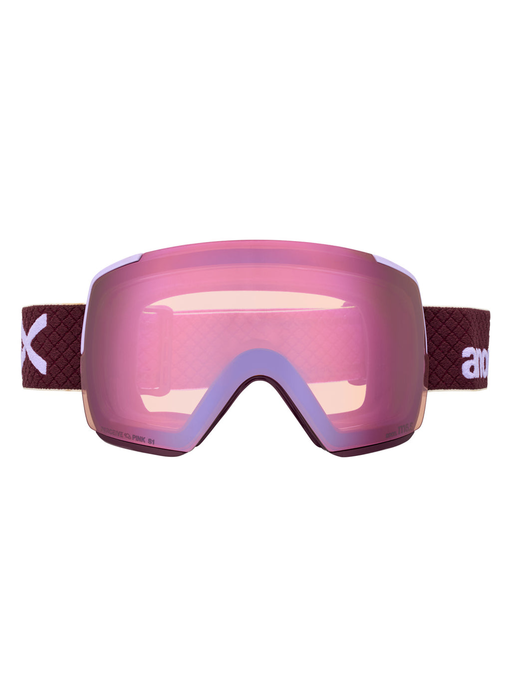 Anon M5S Goggles + Bonus Lens + MFI Face Mask - Deep Cherry / Perceive Cloudy Pink - Anon Magnatech Goggle - alternate view 2