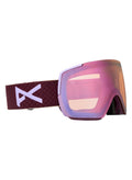 Anon M5S Goggles + Bonus Lens + MFI Face Mask - Frame: Deep Cherry, Lens: Perceive Cloudy Pink (53% / S1), Spare Lens: Perceive Variable Blue (21% / S2) - Magnatech Goggle