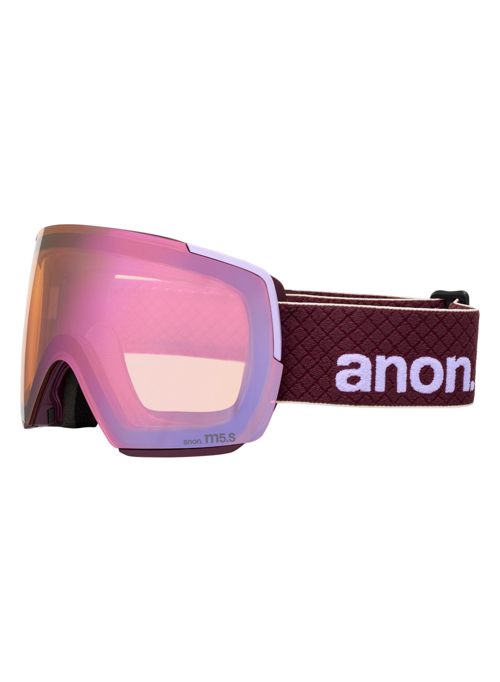 Anon M5S Goggles + Bonus Lens + MFI Face Mask - Deep Cherry / Perceive Cloudy Pink - Anon Magnatech Goggle - alternate view 3