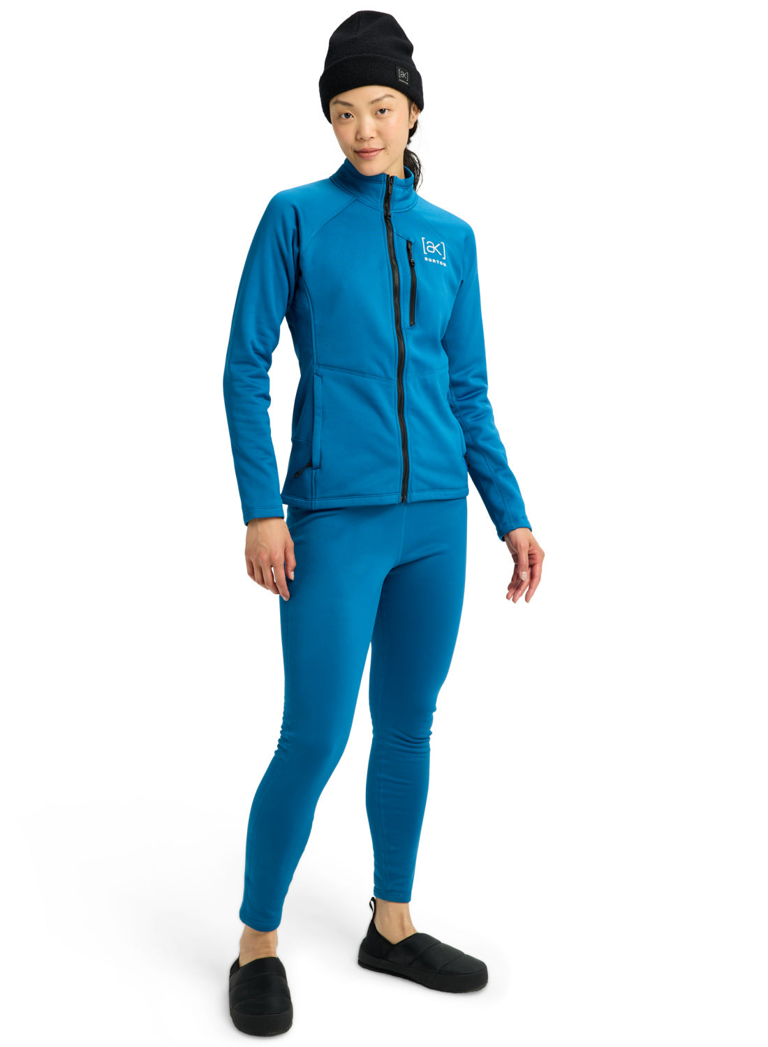 Women's Burton [ak] Baker Stretch Fleece Full-Zip - Blue Teal - Burton Jacket Mid - alternate view 2