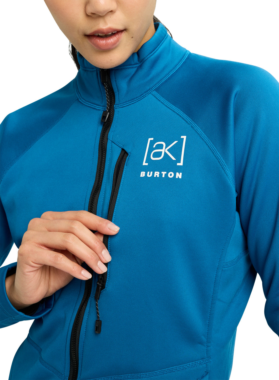 Women's Burton [ak] Baker Stretch Fleece Full-Zip - Blue Teal - Burton Jacket Mid - alternate view 5