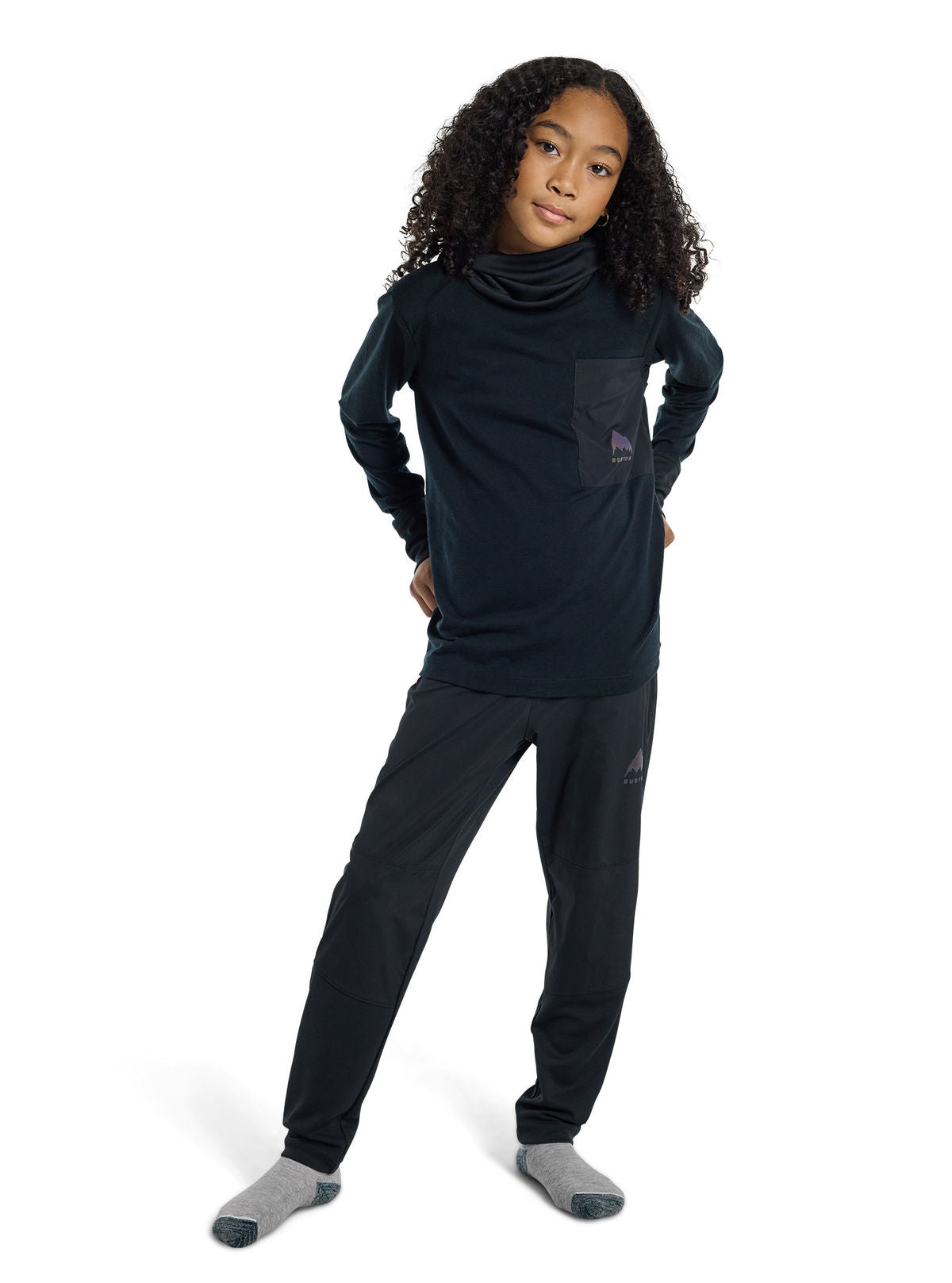 Kids' Burton Outbeam Merino Wool Set - True Black - Pants Base