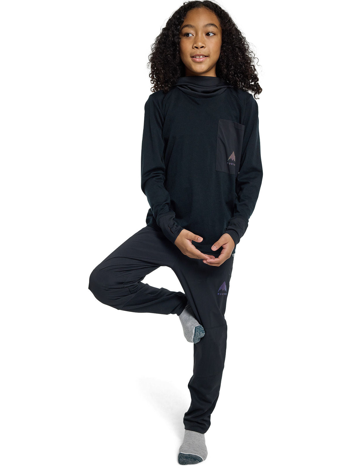 Kids' Burton Outbeam Merino Wool Set - True Black - Pants Base