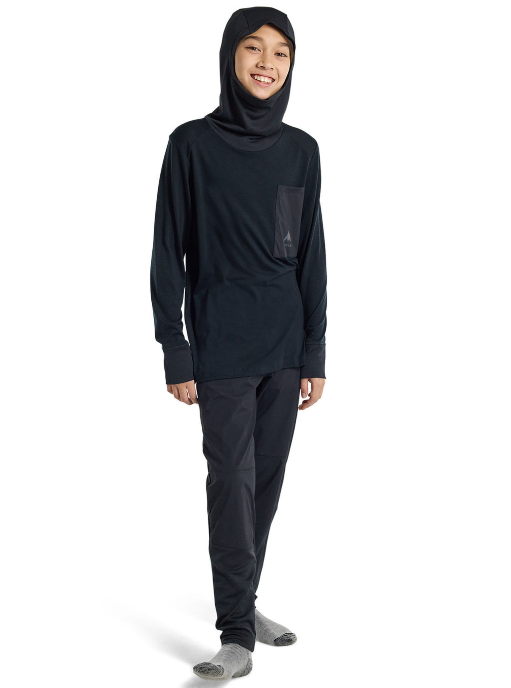 Kids' Burton Outbeam Merino Wool Set - True Black - Pants Base