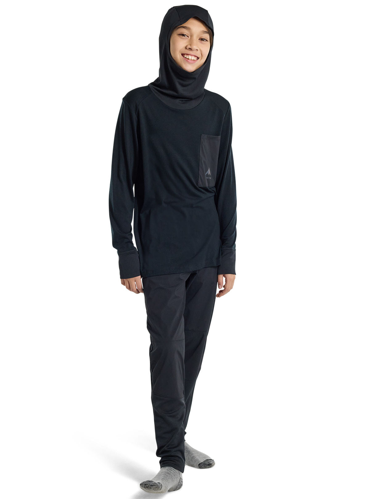 Kids' Burton Outbeam Merino Wool Set - True Black - Pants Base
