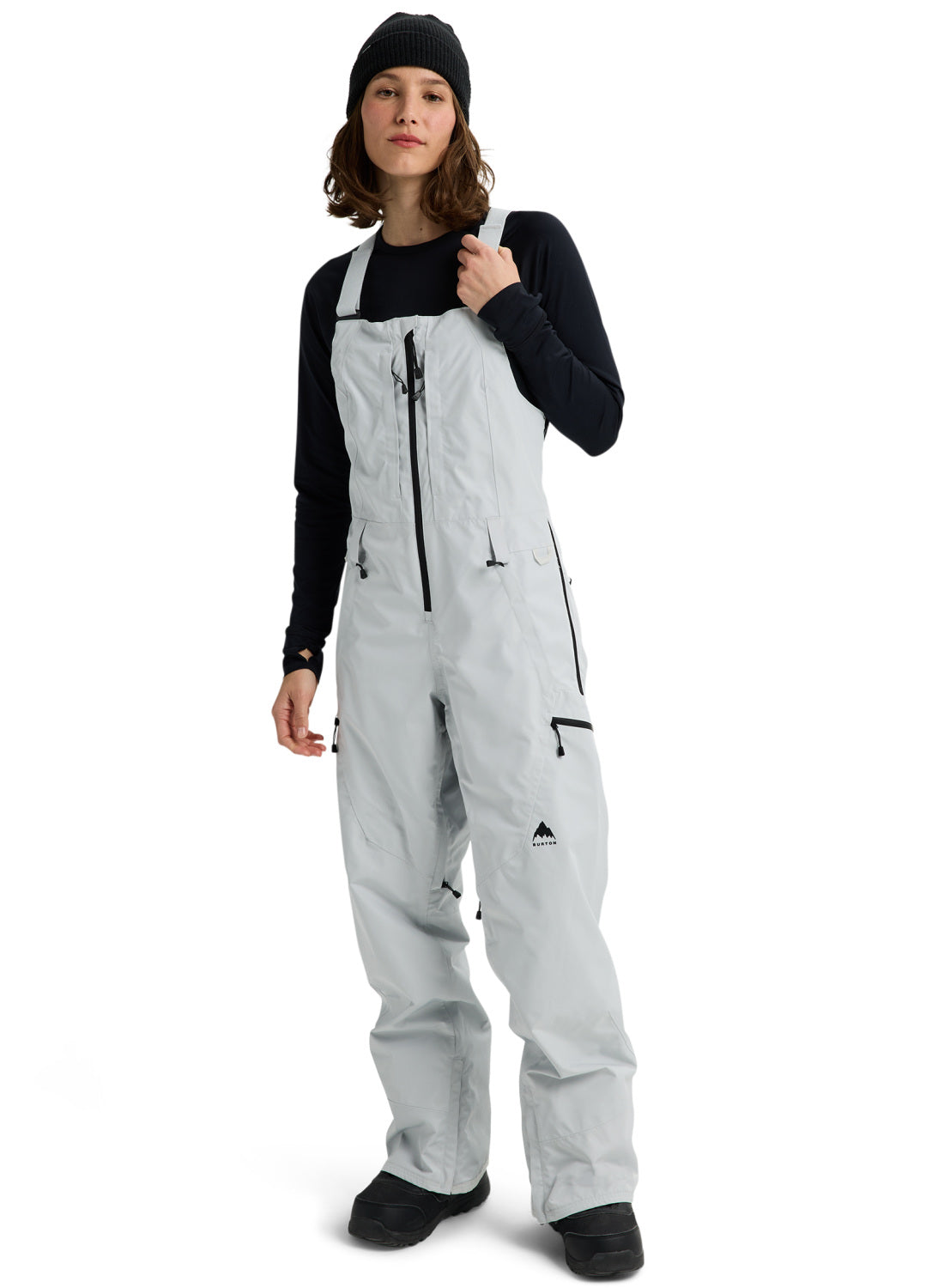 Women's Burton Reserve GORE-TEX 2L Bib Pants - Gray Cloud - Burton Bibs Outerwear - alternate view 2