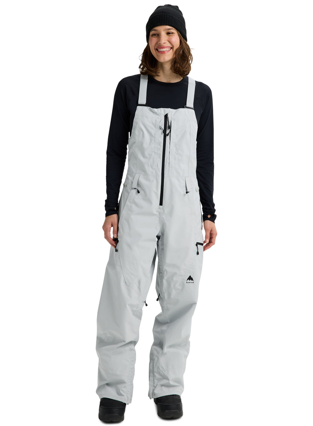 Women's Burton Reserve GORE-TEX 2L Bib Pants - Gray Cloud - Burton Bibs Outerwear - alternate view 3