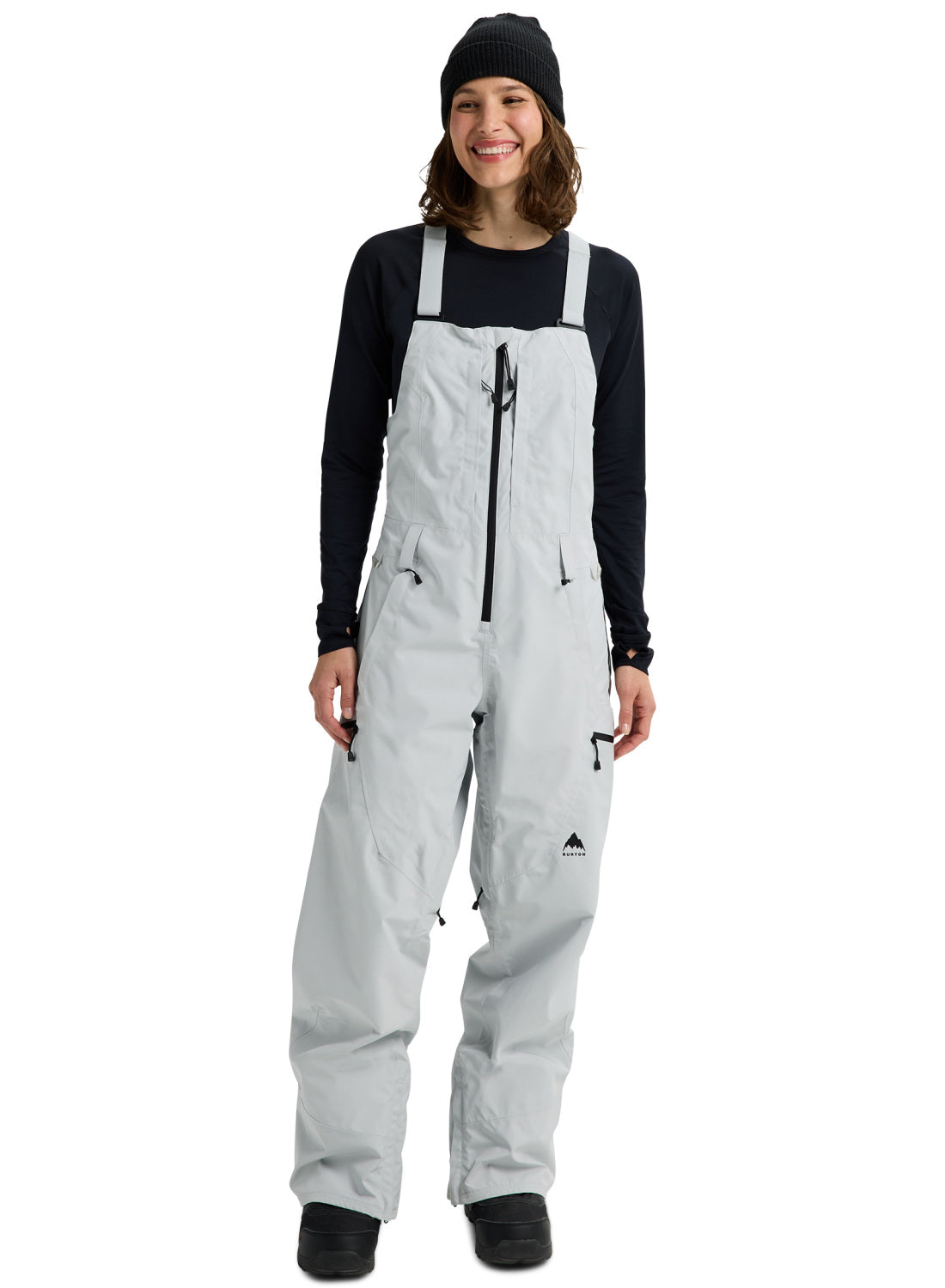 Women's Burton Reserve GORE-TEX 2L Bib Pants - Gray Cloud - Burton Bibs Outerwear - alternate view 3