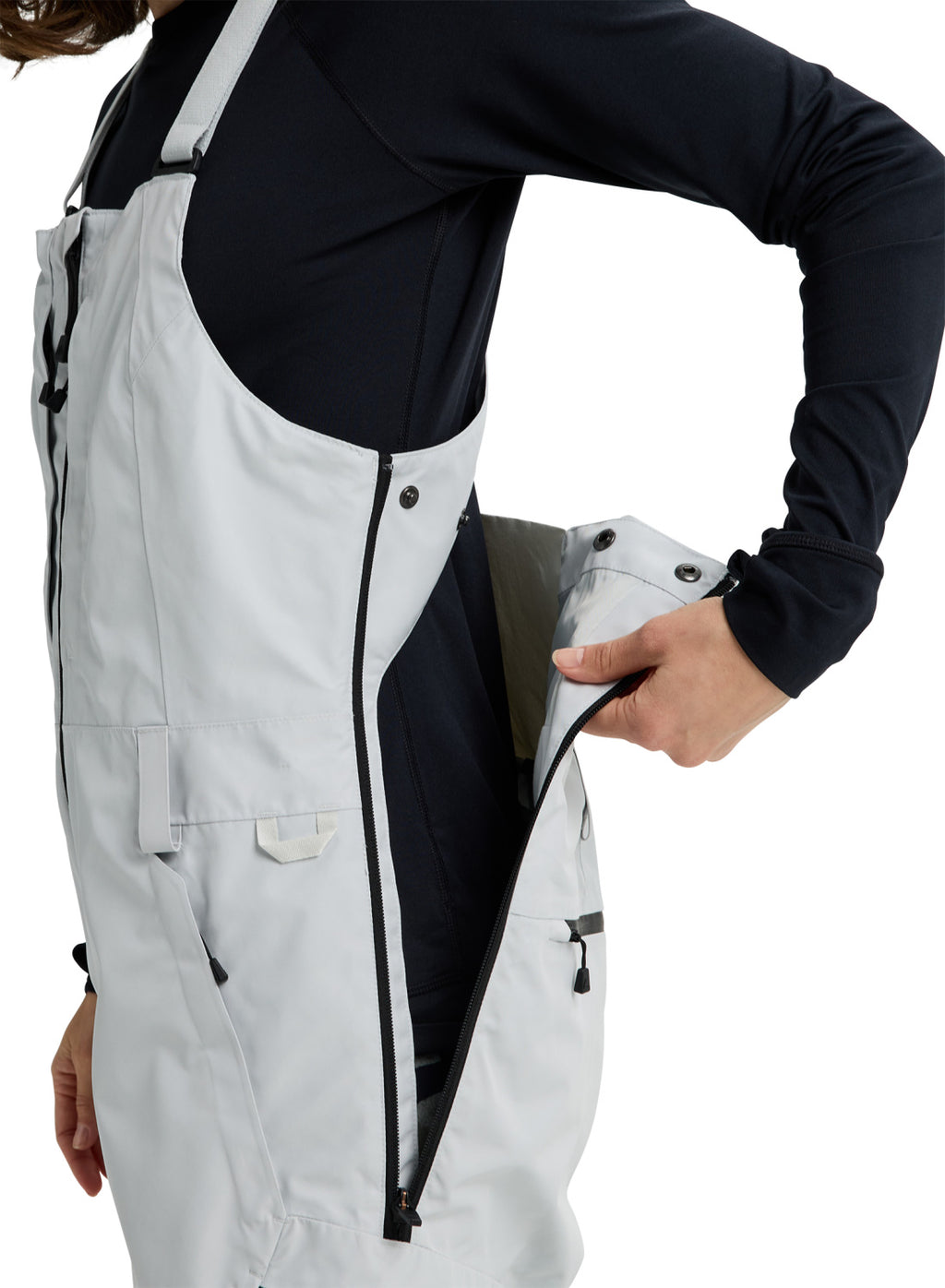 Women's Burton Reserve GORE-TEX 2L Bib Pants - Gray Cloud - Burton Bibs Outerwear - alternate view 6