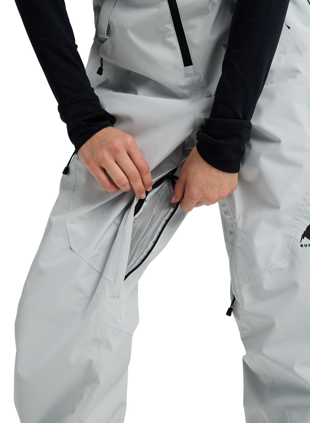 Women's Burton Reserve GORE-TEX 2L Bib Pants - Gray Cloud - Burton Bibs Outerwear - alternate view 7