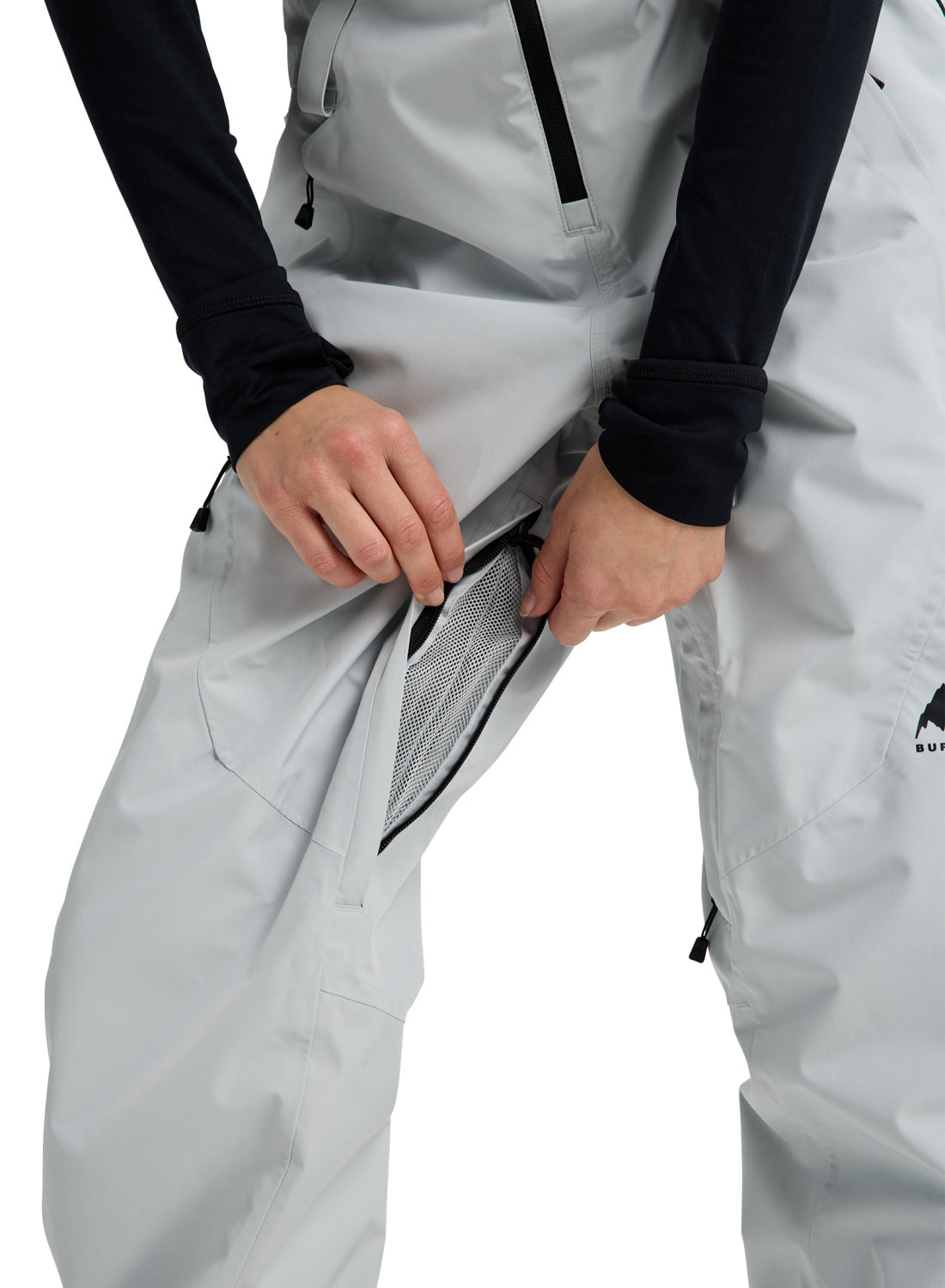 Women's Burton Reserve GORE-TEX 2L Bib Pants - Gray Cloud - Burton Bibs Outerwear - alternate view 7