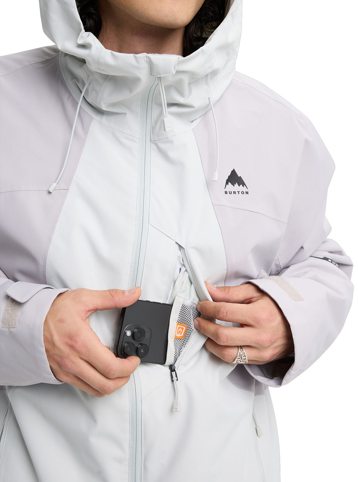 Men's Burton Reserve 2L Jacket - Gray Cloud / Washed Lavender - Burton Jacket Outerwear - alternate view 7