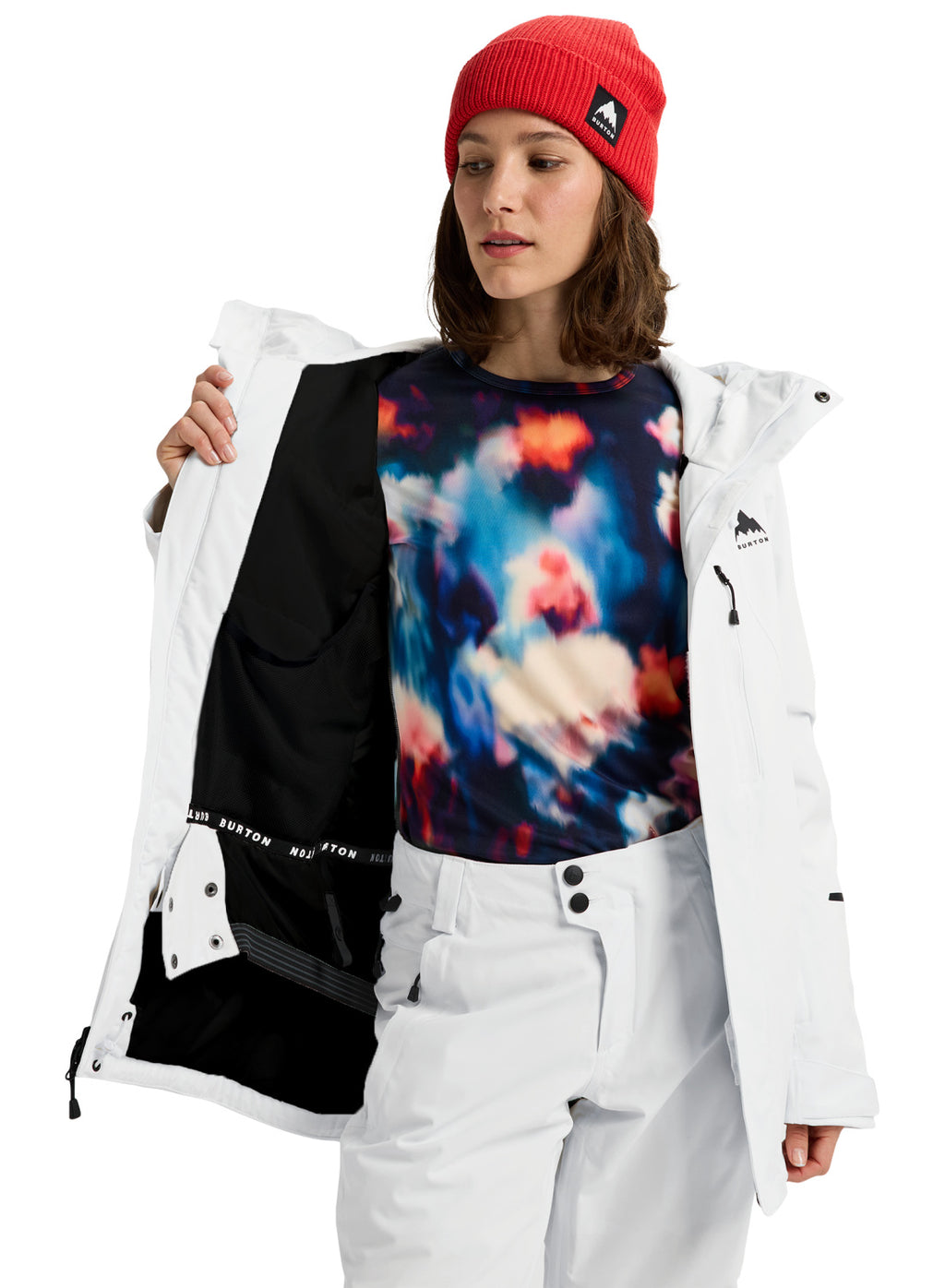 Women's Burton Reserve 2L Insulated Stretch Slim Jacket - Stout White - Burton Jacket Outerwear - alternate view 9