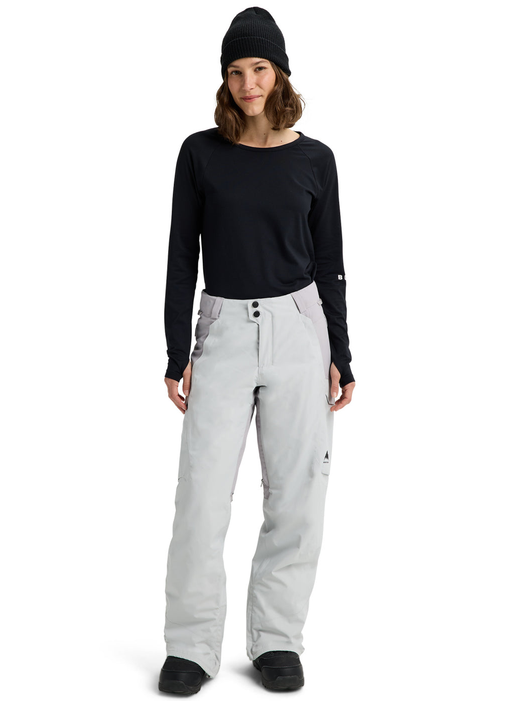 Women's Burton Reserve 2L Insulated Pants - Gray Cloud / Washed Lavender - Burton Pants Outerwear - alternate view 2
