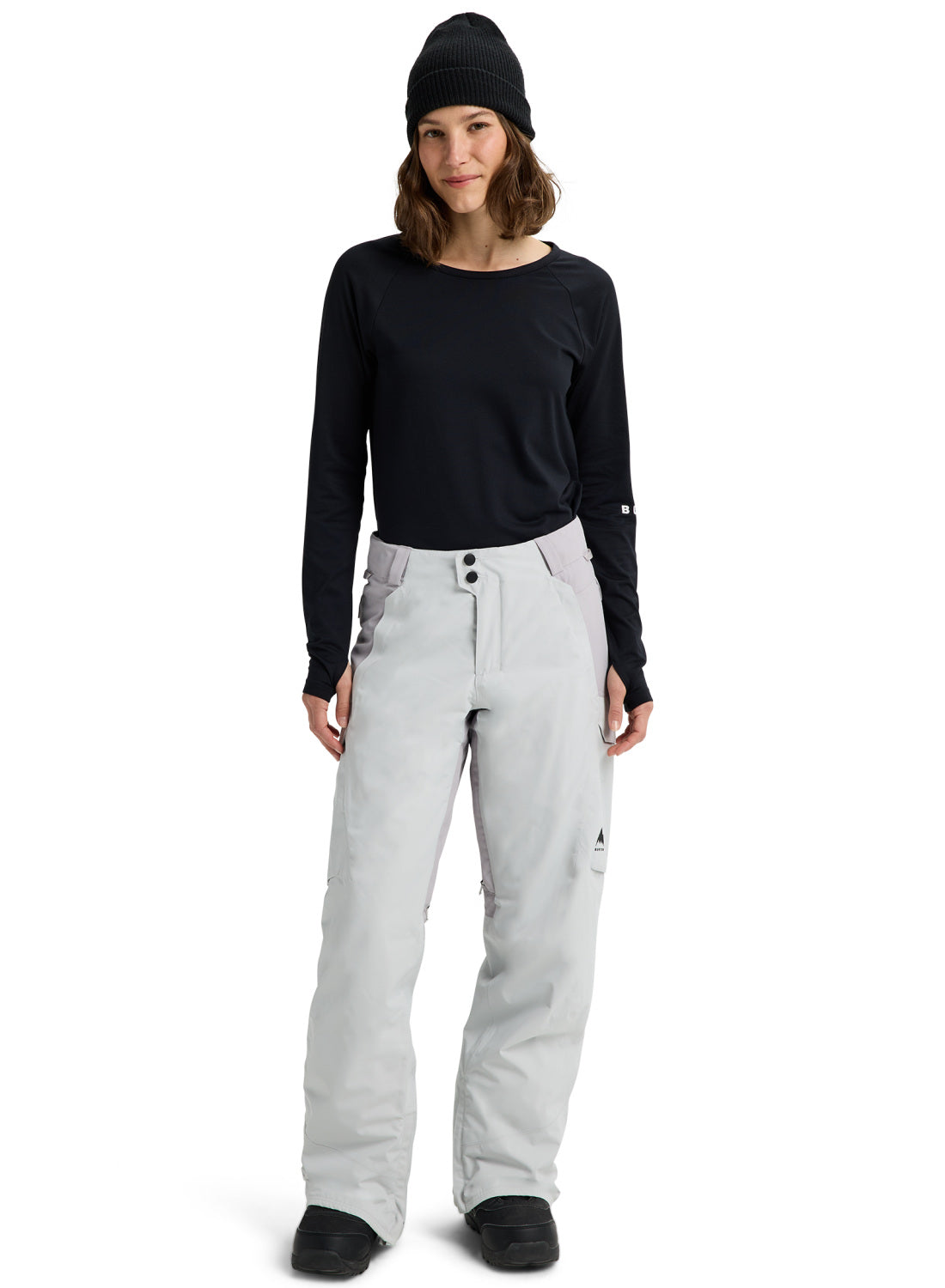 Women's Burton Reserve 2L Insulated Pants - Gray Cloud / Washed Lavender - Burton Pants Outerwear - alternate view 2