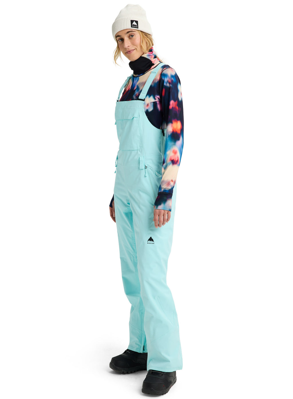 Women's Burton Reserve 2L Stretch Bib Pants - Light Teal - Burton Bibs Outerwear - alternate view 2