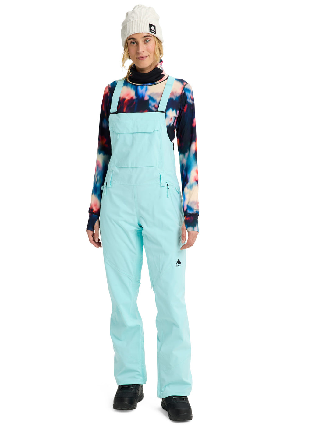 Women's Burton Reserve 2L Stretch Bib Pants - Light Teal - Burton Bibs Outerwear - alternate view 3