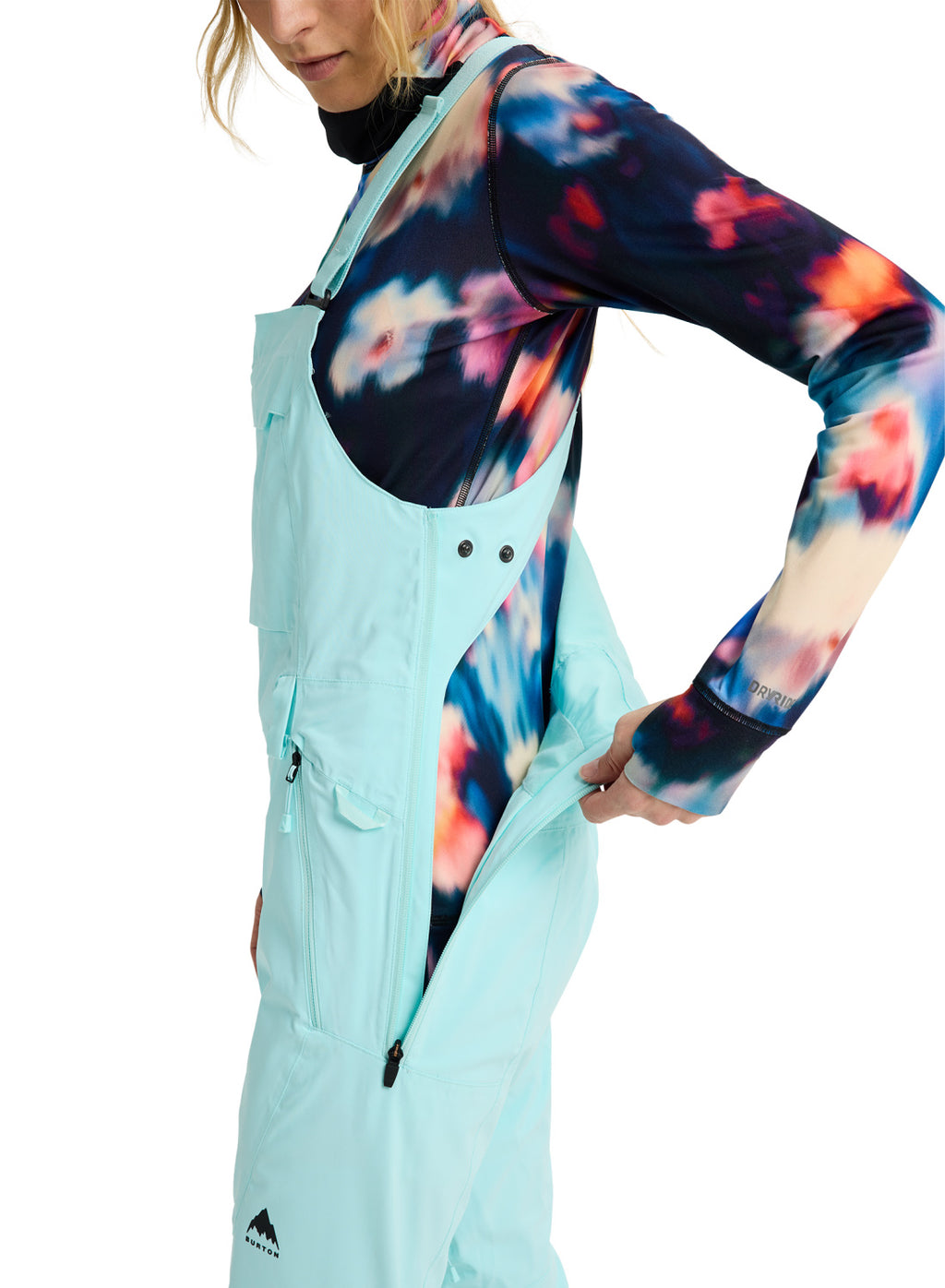 Women's Burton Reserve 2L Stretch Bib Pants - Light Teal - Burton Bibs Outerwear - alternate view 7