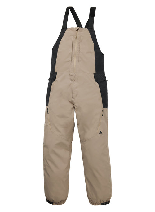 Men's Burton Reserve 2L Relaxed Bib Pants - Summit Taupe True Black - Burton Bibs Outerwear