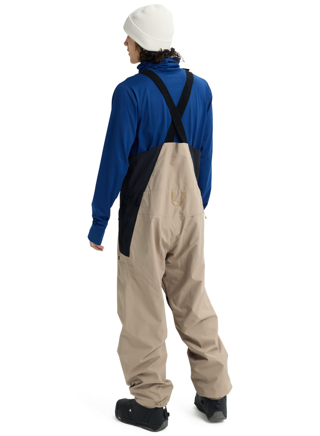 Men's Burton Reserve 2L Relaxed Bib Pants - Summit Taupe/True Black - Burton Bibs Outerwear - alternate view 4