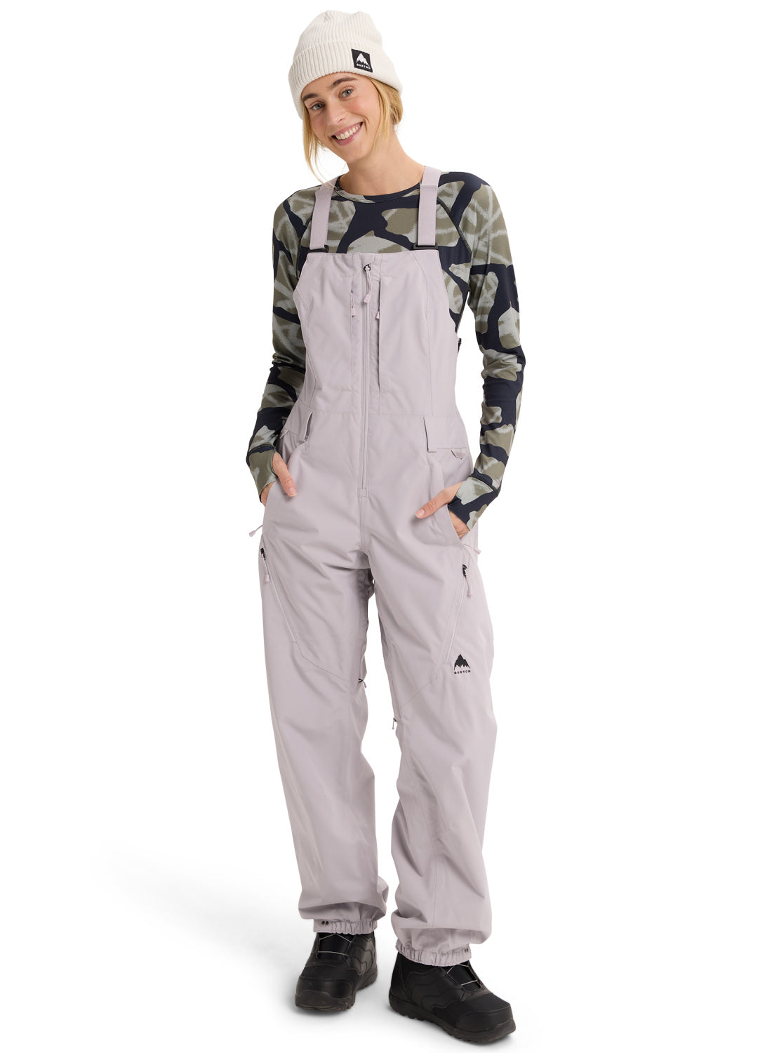 Women's Burton Reserve 2L Bib Pants - Washed Lavender - Burton Bibs Outerwear - alternate view 2