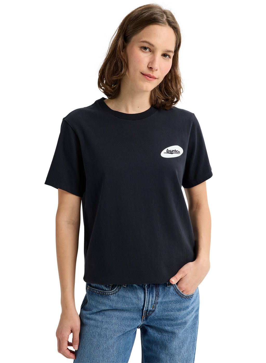 Burton Heavyweight Logo Short Sleeve T-Shirt - True Black - Burton Ss Tee Apparel - alternate view 3