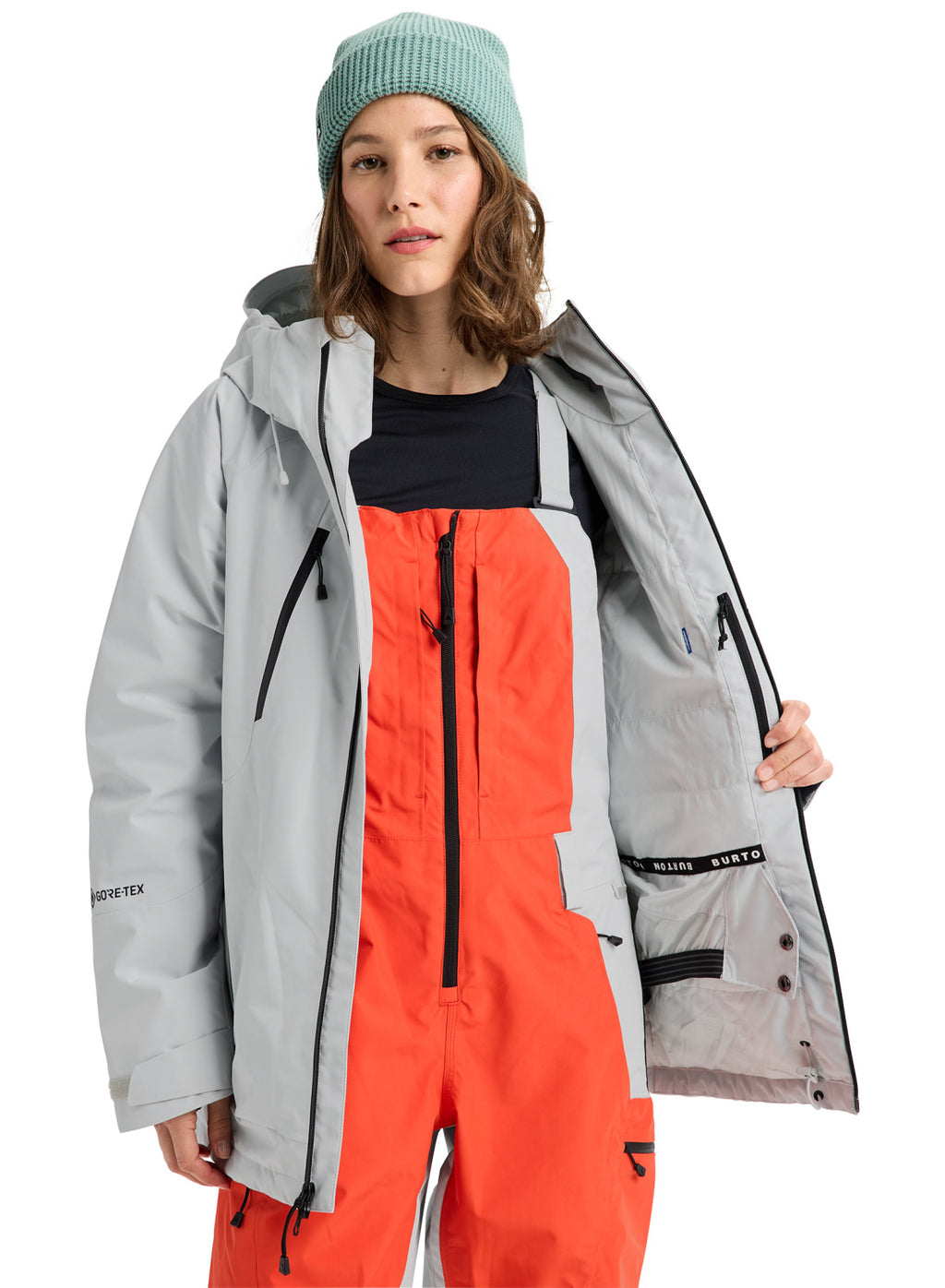 Women's Burton Reserve GORE-TEX 2L Insulated Jacket - Gray Cloud - Burton Jacket Outerwear - alternate view 9