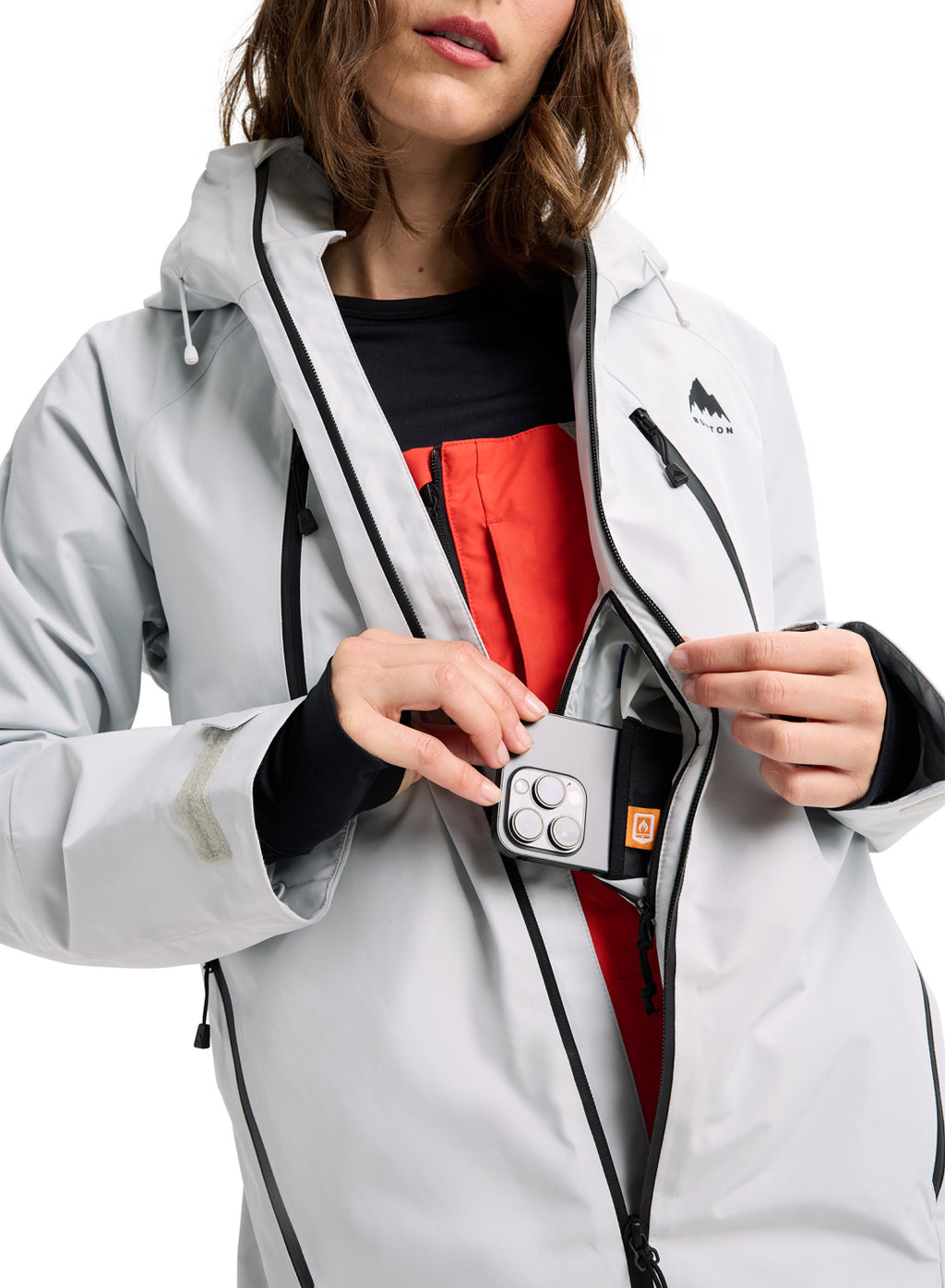 Women's Burton Reserve GORE-TEX 2L Insulated Jacket - Gray Cloud - Burton Jacket Outerwear - alternate view 7