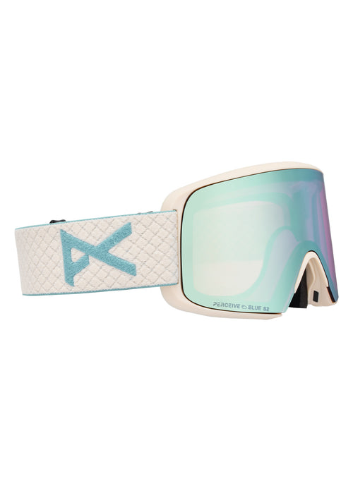 Anon M6S Goggles + Bonus Lens + MFI Face Mask - Frame: Oat, Lens: Perceive Variable Blue (21% / S2), Spare Lens: Perceive Cloudy Pink (53% / S1) - Magnatech Goggle