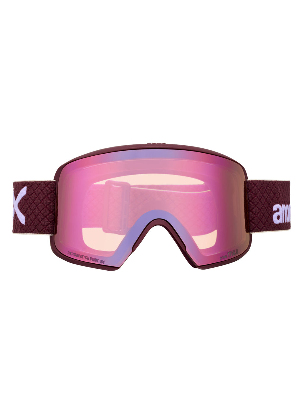 Anon M6S Goggles + Bonus Lens + MFI Face Mask - Deep Cherry / Perceive Cloudy Pink - Anon Magnatech Goggle - alternate view 2