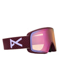 Anon M6S Goggles + Bonus Lens + MFI Face Mask - Frame: Deep Cherry, Lens: Perceive Cloudy Pink (53% / S1), Spare Lens: Perceive Variable Blue (21% / S2) - Magnatech Goggle