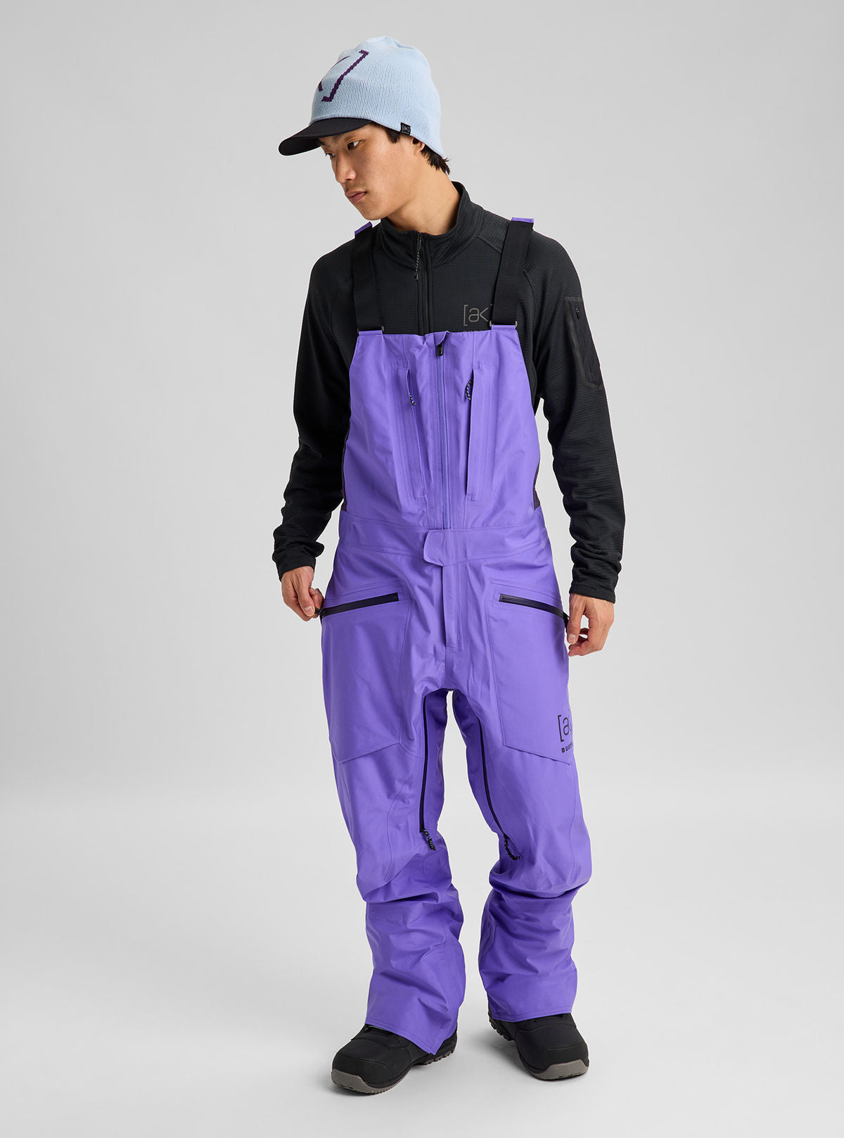 Men's Burton [ak] Freebird GORE-TEX 3L Stretch Bib Pants - Purple Voltage - Burton Bibs Outerwear - alternate view 2