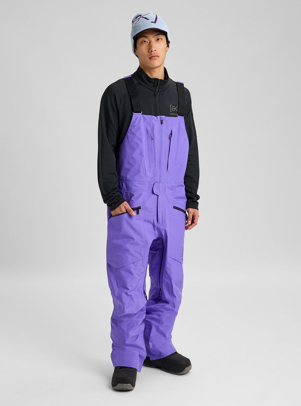 Men's Burton [ak] Freebird GORE-TEX 3L Stretch Bib Pants - Purple Voltage - Burton Bibs Outerwear - alternate view 3