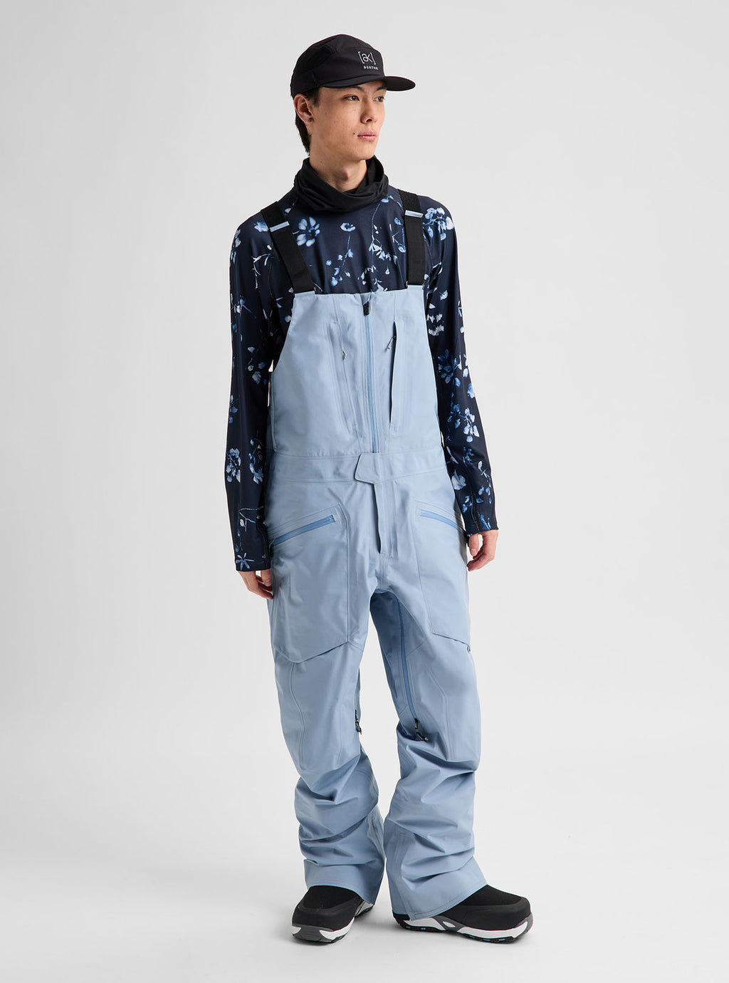Men's Burton [ak] Freebird GORE-TEX 3L Stretch Bib Pants - Airstream Blue - Burton Bibs Outerwear - alternate view 2