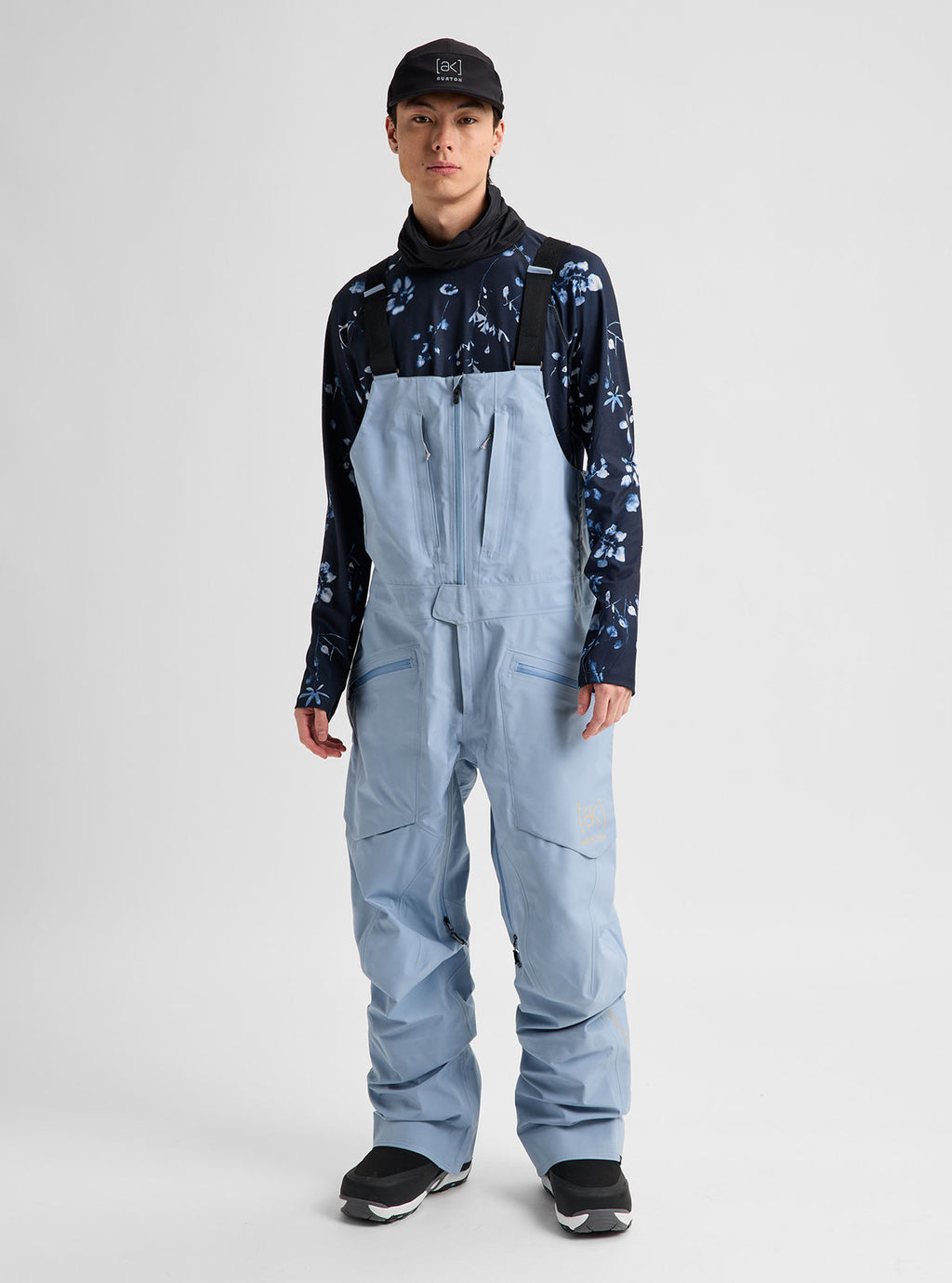 Men's Burton [ak] Freebird GORE-TEX 3L Stretch Bib Pants - Airstream Blue - Burton Bibs Outerwear - alternate view 3
