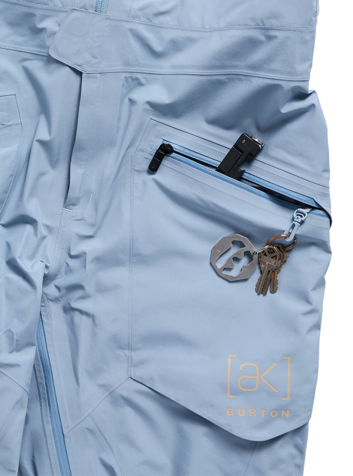 Men's Burton [ak] Freebird GORE-TEX 3L Stretch Bib Pants - Airstream Blue - Burton Bibs Outerwear - alternate view 7