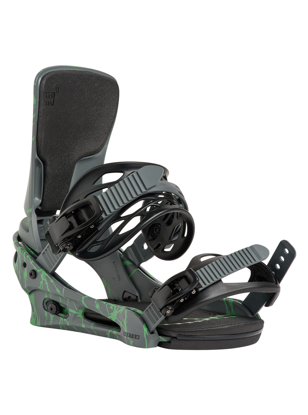 Men's Burton Cartel Re:Flex Snowboard Bindings - Gray/Green Voltage - Burton Bindings Strap - alternate view 2
