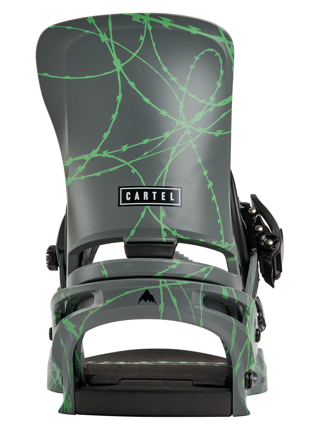 Men's Burton Cartel Re:Flex Snowboard Bindings - Gray/Green Voltage - Burton Bindings Strap - alternate view 3
