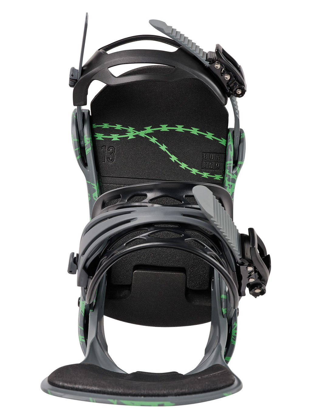 Men's Burton Cartel Re:Flex Snowboard Bindings - Gray/Green Voltage - Burton Bindings Strap - alternate view 4