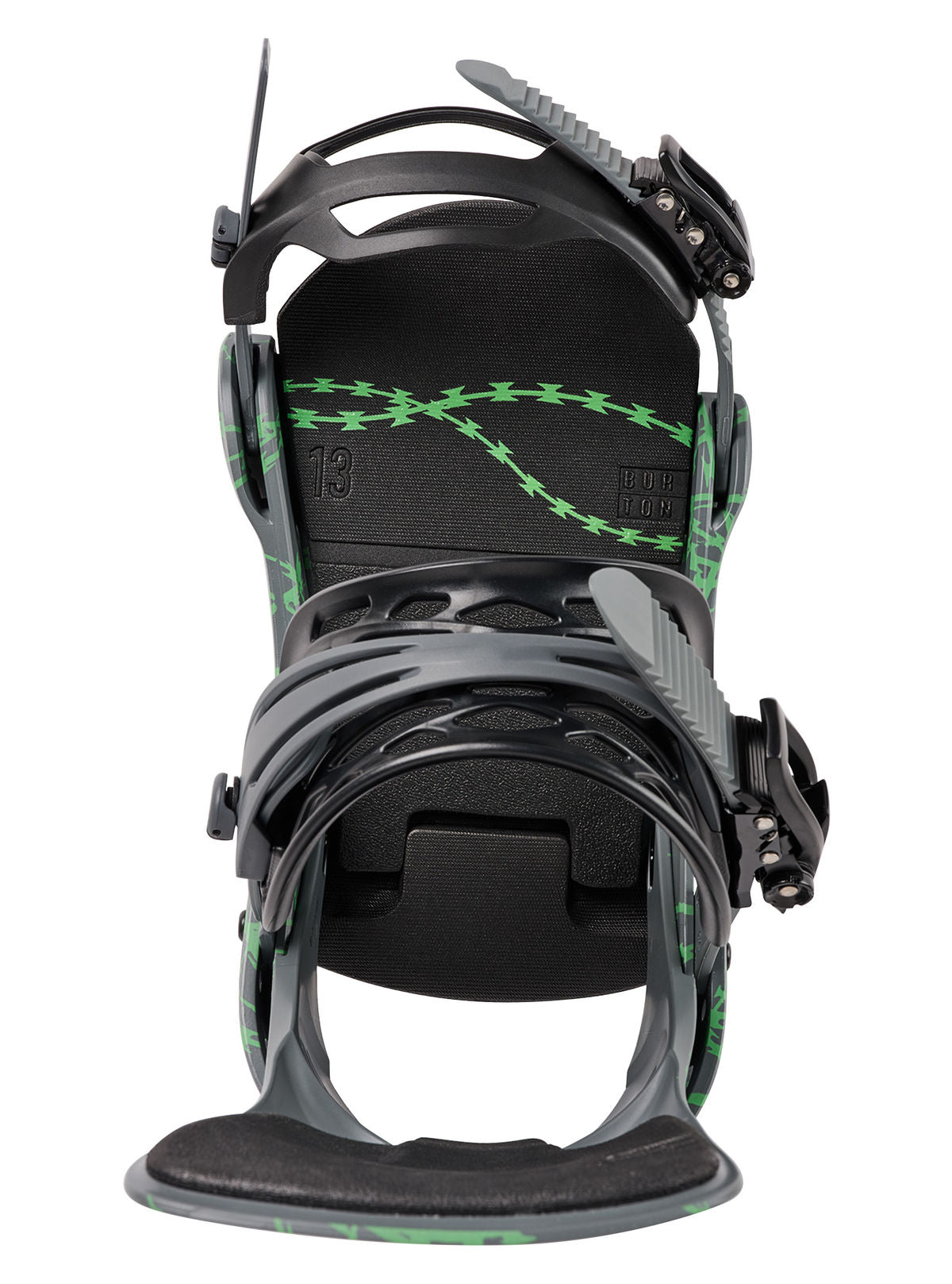 Men's Burton Cartel Re:Flex Snowboard Bindings - Gray/Green Voltage - Burton Bindings Strap - alternate view 4
