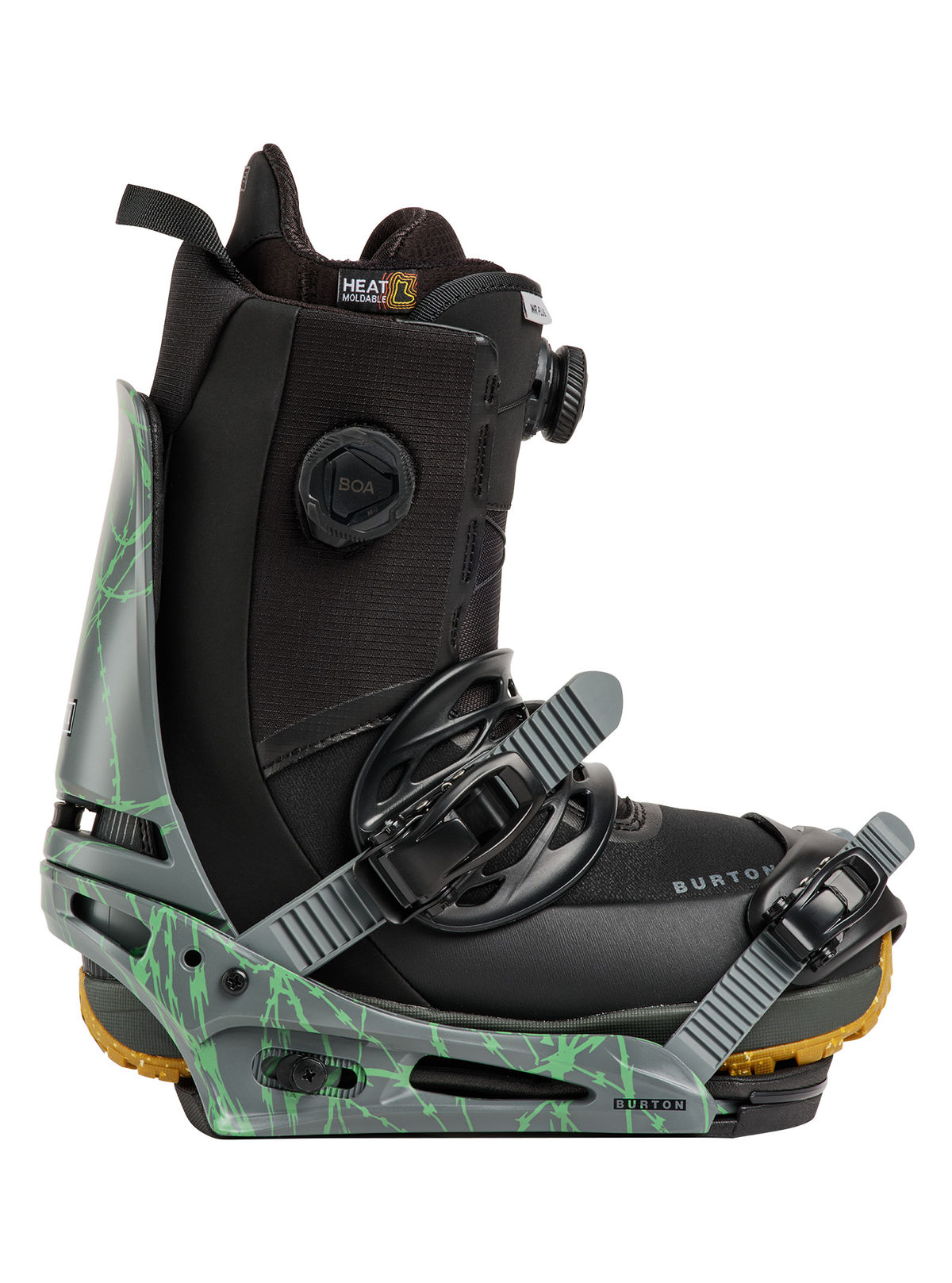 Men's Burton Cartel Re:Flex Snowboard Bindings - Gray/Green Voltage - Burton Bindings Strap - alternate view 5