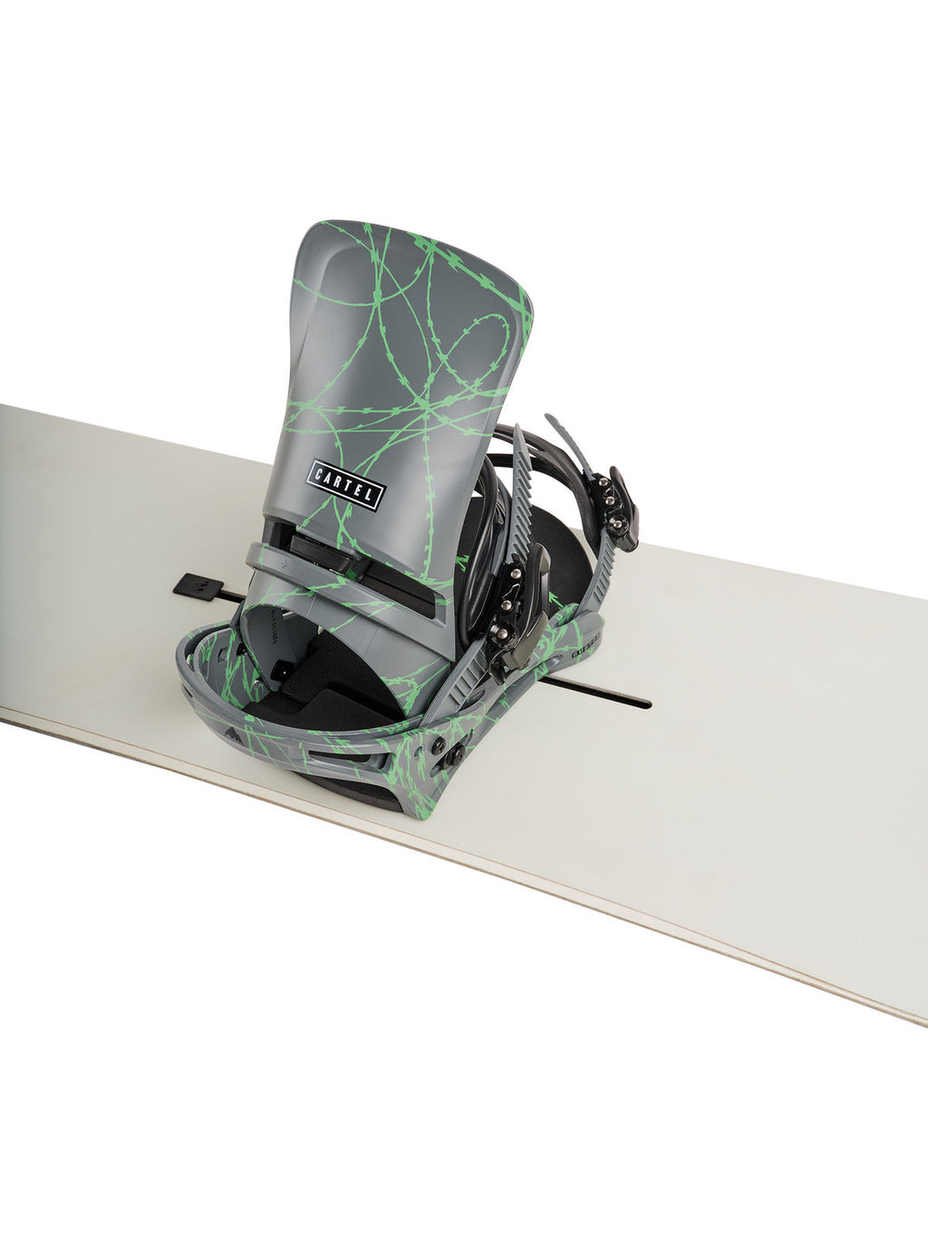 Men's Burton Cartel Re:Flex Snowboard Bindings - Gray/Green Voltage - Burton Bindings Strap - alternate view 6